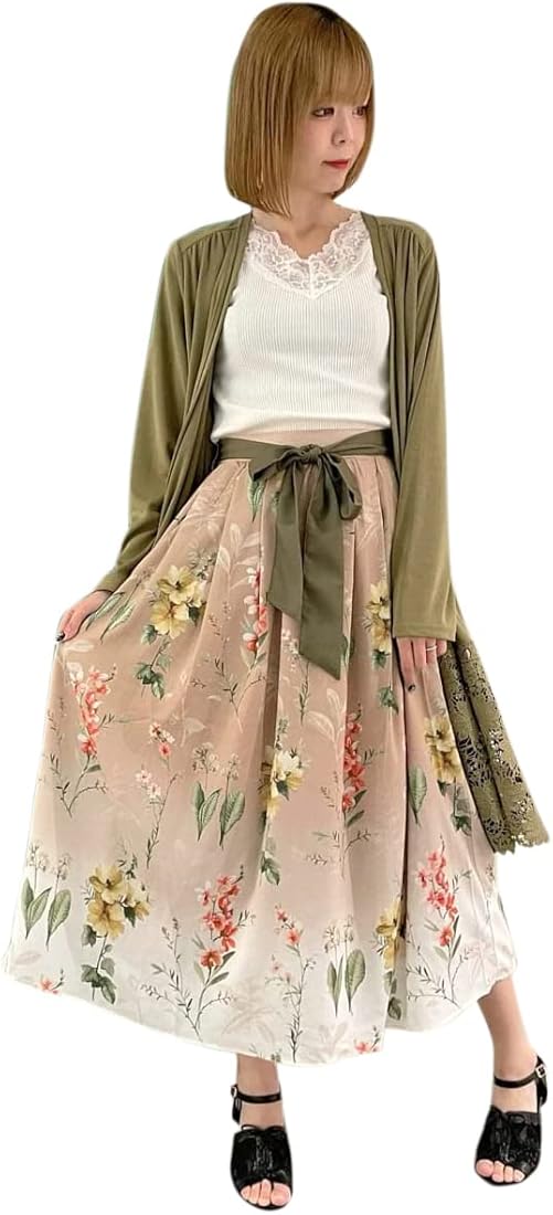 Amazon.co.jp: [アクシーズファム] スカート ボタニカルガーデン花柄SK